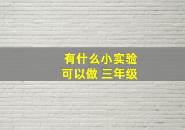 有什么小实验可以做 三年级